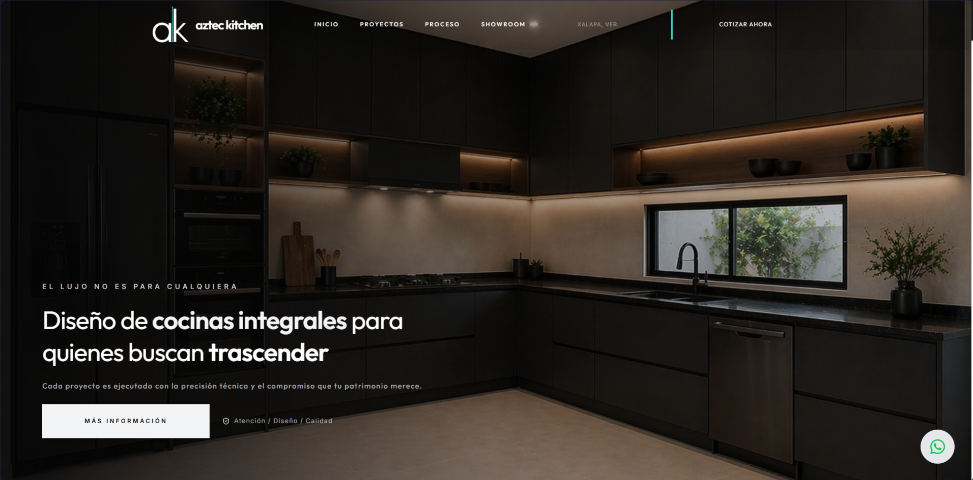 Captura del sitio web Aztec Kitchen